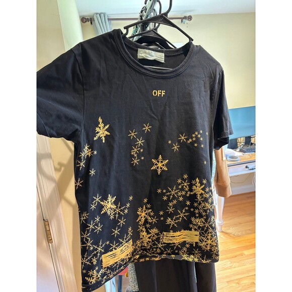 Off white black golden T-Shirt M size - Picture 1 of 3
